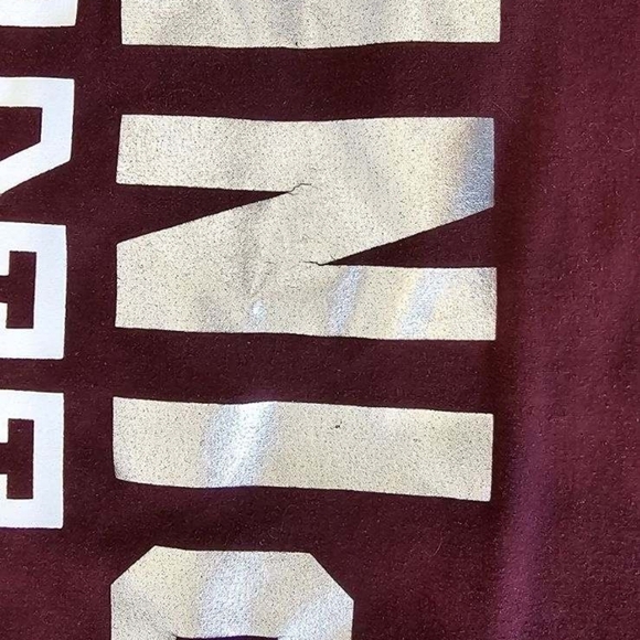 Victoria Secret Pink Full Zip Hooded Jacket Maroon Grey Size Small - Picture 3 of 3